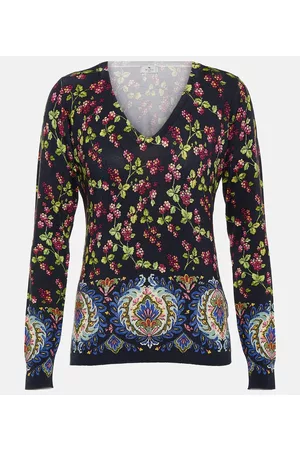 Etro Kobieta Swetry i Pulowery - Printed silk-blend sweaters