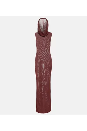 Saint Laurent Kobieta Luksusowe - Hooded sheer jersey gown