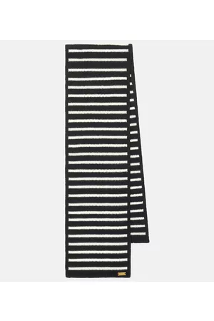 Balmain Kobieta Kaszmiru - Striped cashmere-blend scarf