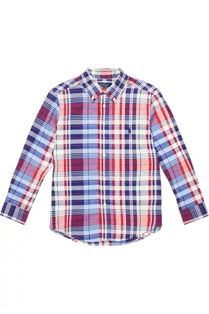 Ralph Lauren Chłopiec W Kratę - Checked cotton poplin shirt