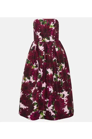 Oscar de la Renta Kobieta Sukienki koktajlowe i wieczorowe - Floral strapless faille gown