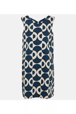 Max Mara Kobieta Sukienki z nadrukiem - Swing reversible printed poplin mini dress