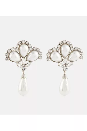 Alessandra Rich Kobieta Kolczyki - Crystal and faux pearl-embellished earrings