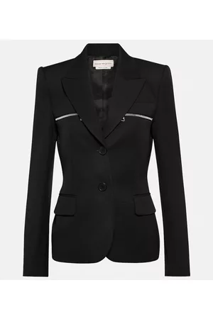 Alexander McQueen Kobieta Wełny - Single-breasted wool blazer