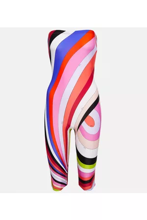Puccini Kobieta Kombinezony Eleganckie - Iride-print bandeau jumpsuit