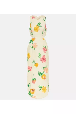 AlÃ©mais Kobieta Sukienki Maxi - Cutout linen floral maxi dress