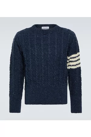 Thom Browne Swetry i Pulowery - Cable-knit wool and mohair sweater