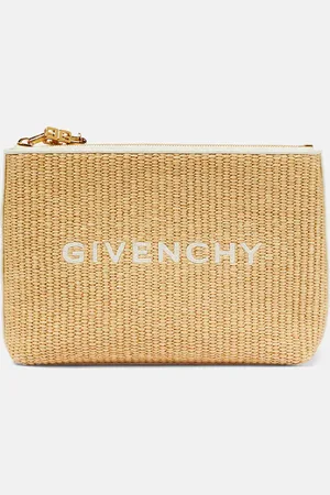 Givenchy Logo raffia clutch
