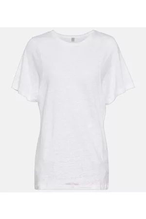 Totême Kobieta T-shirty Oversize - Oversized linen T-shirt
