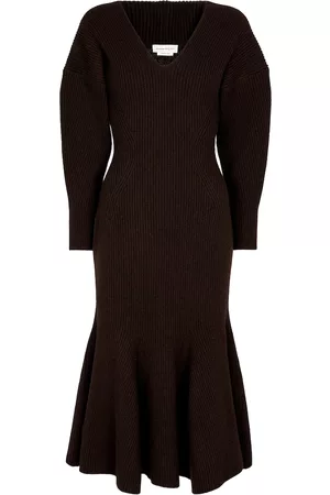 Alexander McQueen Kobieta Sukienki Midi - Wool and cashmere midi dress