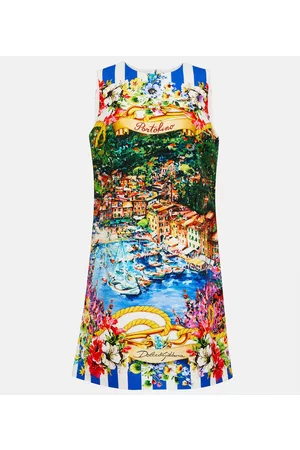 Dolce & Gabbana Kobieta Sukienki z nadrukiem - Portofino printed cotton minidress