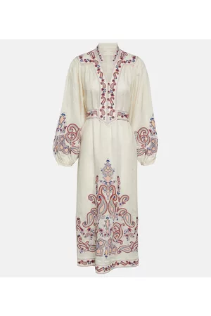 ZIMMERMANN Kobieta Sukienki z nadrukiem - Printed linen midi dress