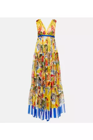 Dolce & Gabbana Kobieta Sukienki koktajlowe i wieczorowe - Portofino printed silk chiffon gown