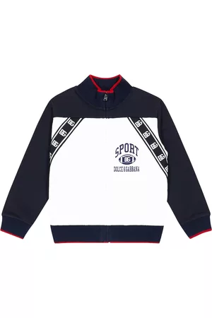 Dolce & Gabbana Kurtki Bawełniane - Logo zipped cotton track jacket