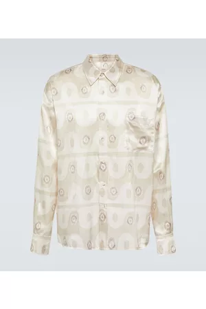 COMMAS Koszule - Printed silk and cotton shirt