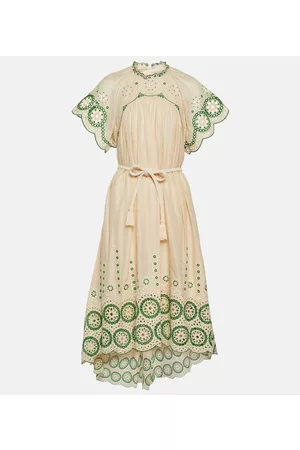 ZIMMERMANN Kobieta Sukienki Midi - Raie embroidered cotton midi dress