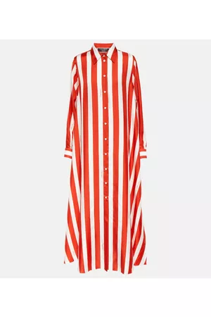 Dolce & Gabbana Kobieta Sukienki Maxi - Portofino striped silk shirt maxi dress