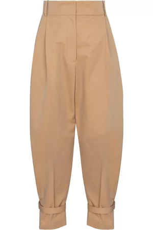 Alexander McQueen Kobieta Szerokie Nogawki - High-rise cotton carrot pants