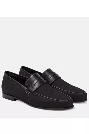 Totême Kobieta Mokasyny - Leather-trimmed canvas penny loafers