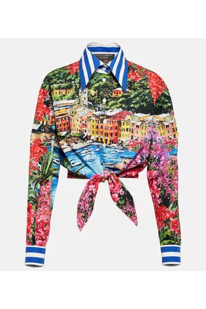 Dolce & Gabbana Kobieta Koszule - Portofino printed cotton jersey T-shirt