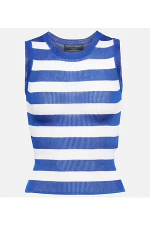 Dolce & Gabbana Kobieta Koszule - Portofino ribbed-knit striped tank top