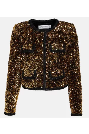 Self-Portrait Kobieta Żakiety - Sequined cropped jacket