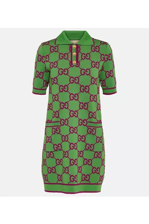 Gucci Kobieta Sukienki - GG jacquard wool blend minidress