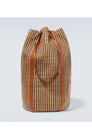 Loro Piana Kobieta Torebki - Bali Large leather-trimmed linen bucket bag