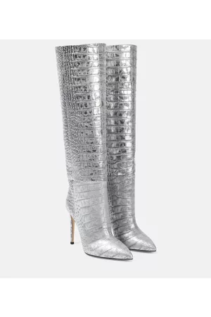 PARIS TEXAS Kobieta Botki - Snake-effect leather knee-high boots