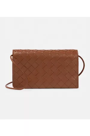 Bottega Veneta Kobieta Skórzany - Intrecciato leather wallet on chain