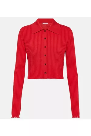 Chloé Kobieta Swetry i Pulowery - Rib-knit wool cardigan