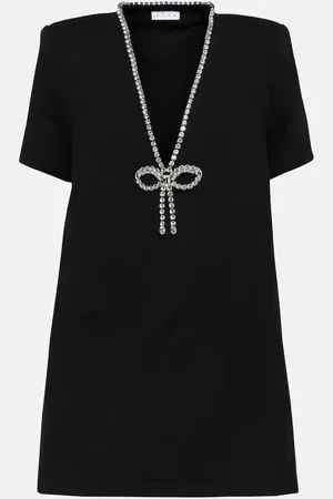 AREA Crystal bow jersey t-shirt dress