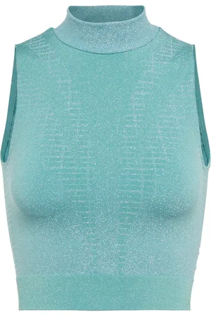 Wolford Shiny Grid mockneck top
