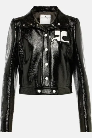 Courrèges CourrÃ¨ges Reedition cropped vinyl jacket