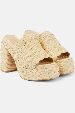 Stella McCartney Skyla raffia-effect platform mules