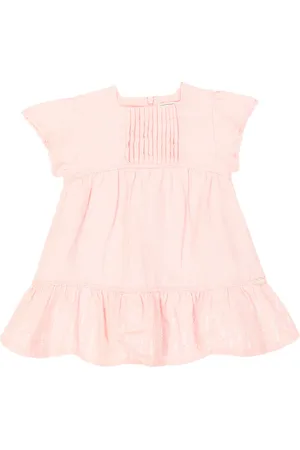 Tartine Et Chocolat Baby pleated embroidered linen dress