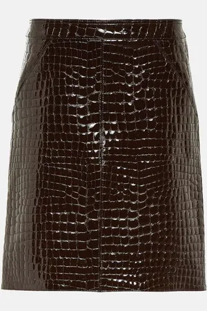 Tom Ford Croc-effect leather miniskirt