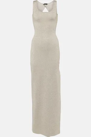 Tom Ford Metallic knit maxi dress