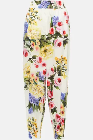 Dolce & Gabbana Floral cotton poplin tapered pants
