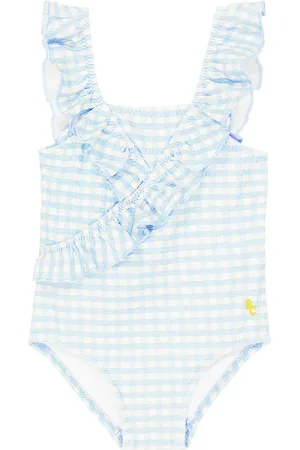 Bobo Choses Baby Vichy ruffled swimsuit