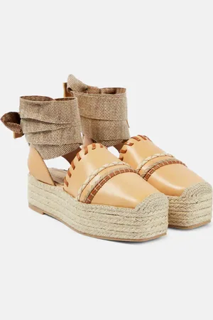 ULLA JOHNSON Leather platform espadrilles