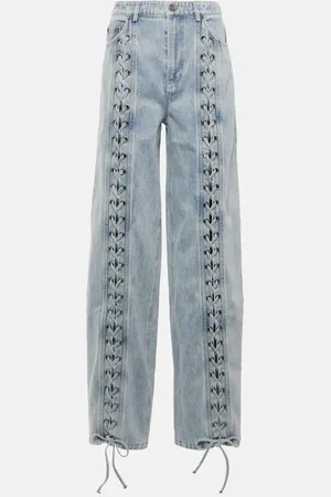 ROTATE Lace-detail straight jeans