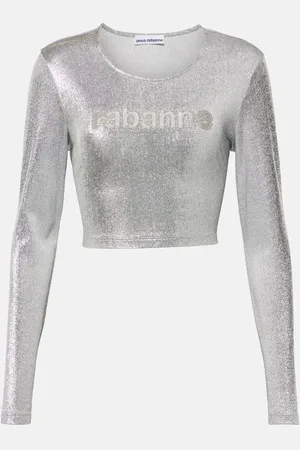Paco rabanne Cropped long-sleeve top