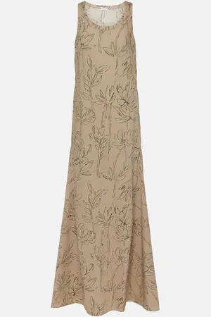 Brunello Cucinelli Floral cotton maxi dress