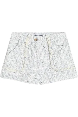 Tartine Et Chocolat Fringed tweed shorts