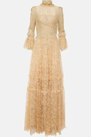 Costarellos Ruched lace gown