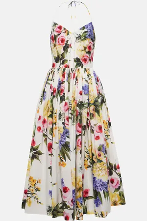 Dolce & Gabbana Floral cotton poplin midi dress