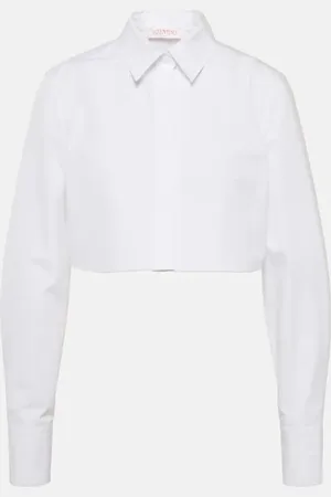 VALENTINO Cropped cotton poplin shirt