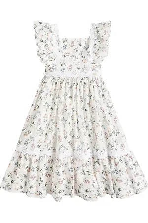 PATACHOU Floral ruffled cotton dress