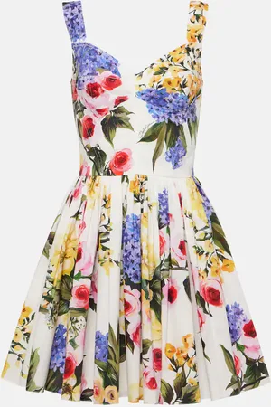 Dolce & Gabbana Floral cotton-blend corset dress